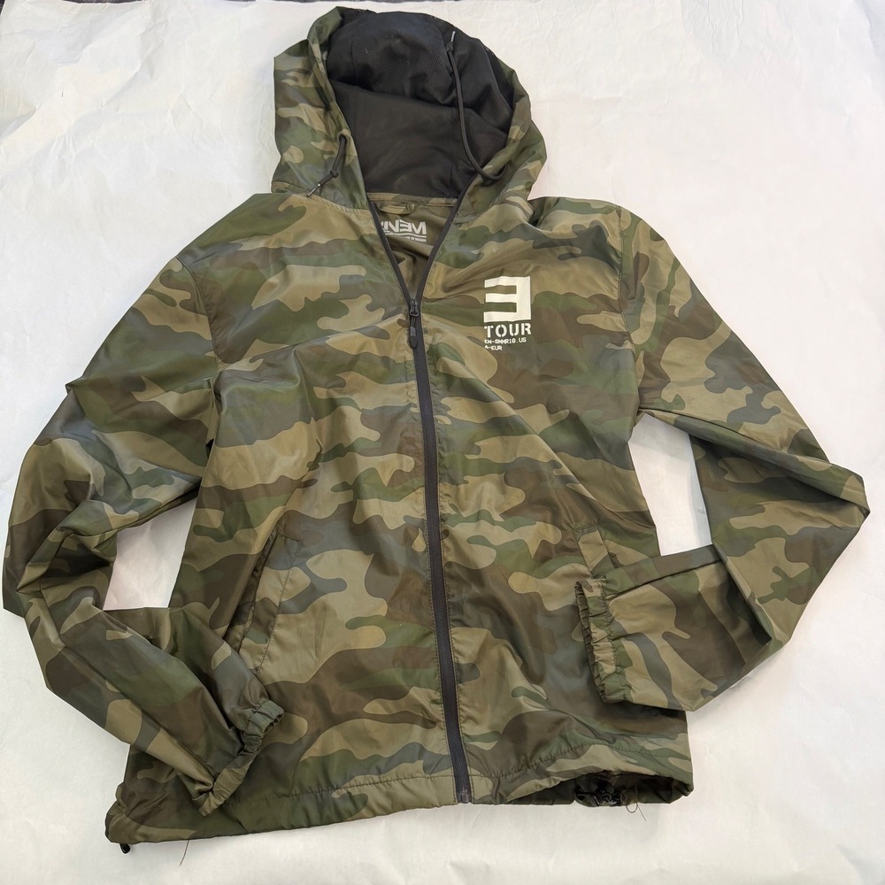 Eminem 2018 Tour Camouflage Lightweight Hooded Rain Jacket Mens Size L